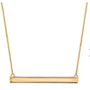 14k solid gold, Diamond cut, 18 inch bar necklace. Made in Italy